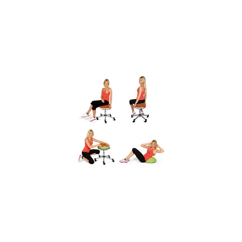 Topstar Fitness kruk Sitness Half Ball, rood, hoogte 530-660 mm, 100% polyester